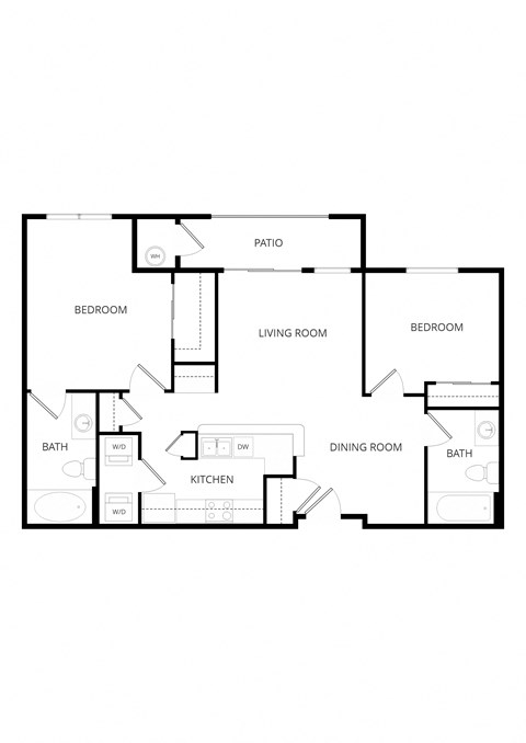 bedroom floor plan | the milano | apartment homes for rent in pittsburgh, pa